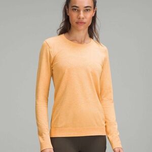 Lululemon Swiftly Relaxed Long Sleeve Summer Glow/Mango Dream Size 0 🧡